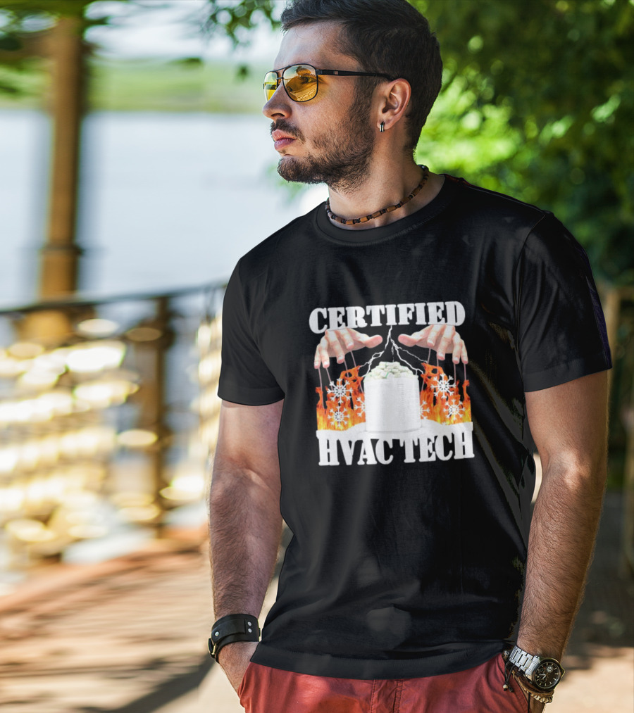 Certified HVAC Tech Master Of Elements Fire And Ice T-Shirt
