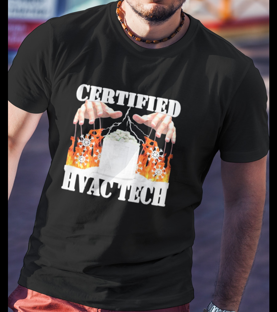 Certified HVAC Tech Master Of Elements Fire And Ice T-Shirt
