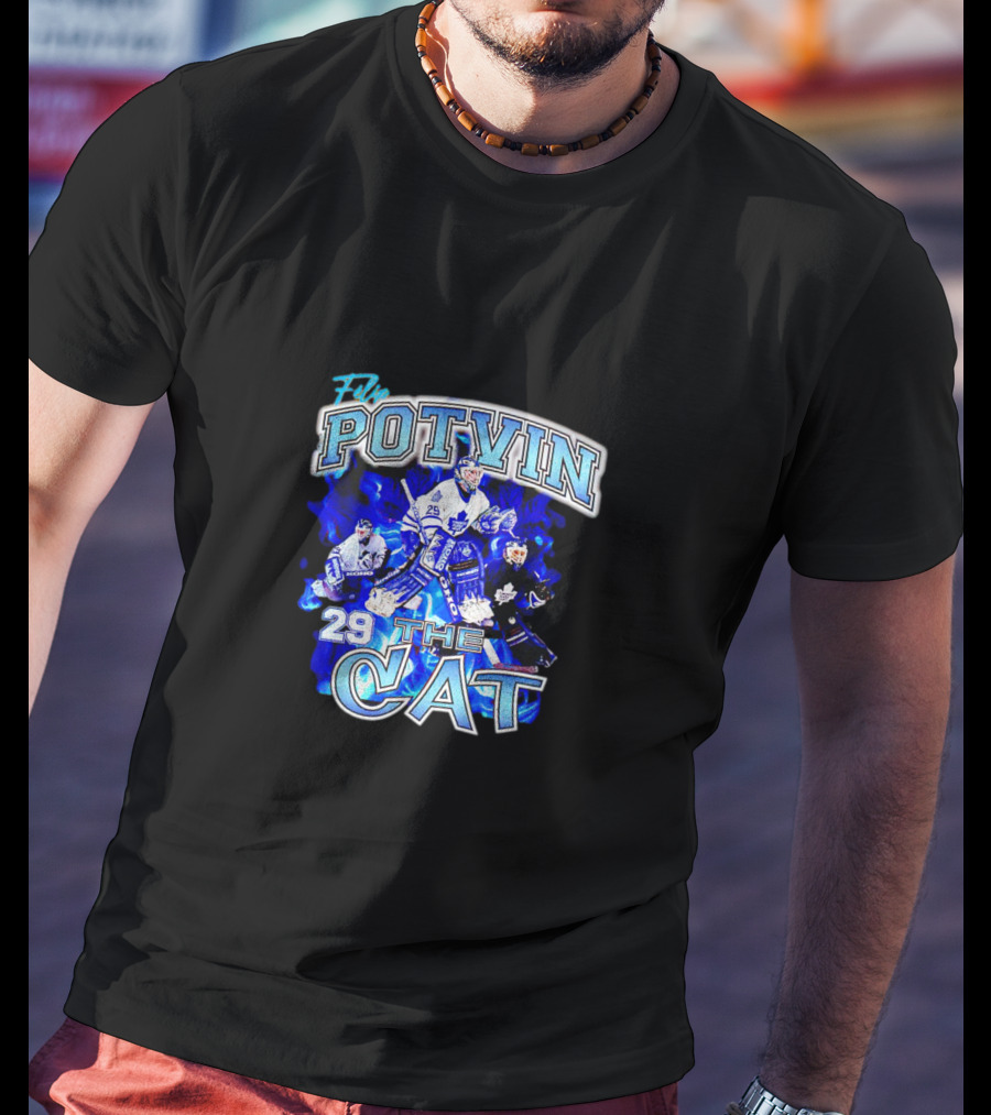 Felix Potvin 29 Toronto Maple Leafs The Cat Ice Hockey T-Shirt