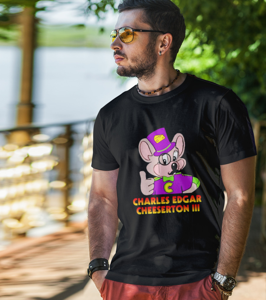 Ted Lasso Charles Edgar Cheeserton III Mouse With Purple Hat And Cheese T-Shirt