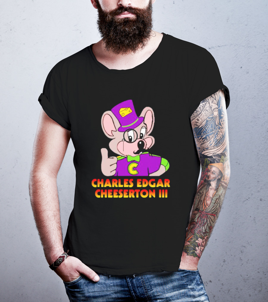 Ted Lasso Charles Edgar Cheeserton III Mouse With Purple Hat And Cheese T-Shirt