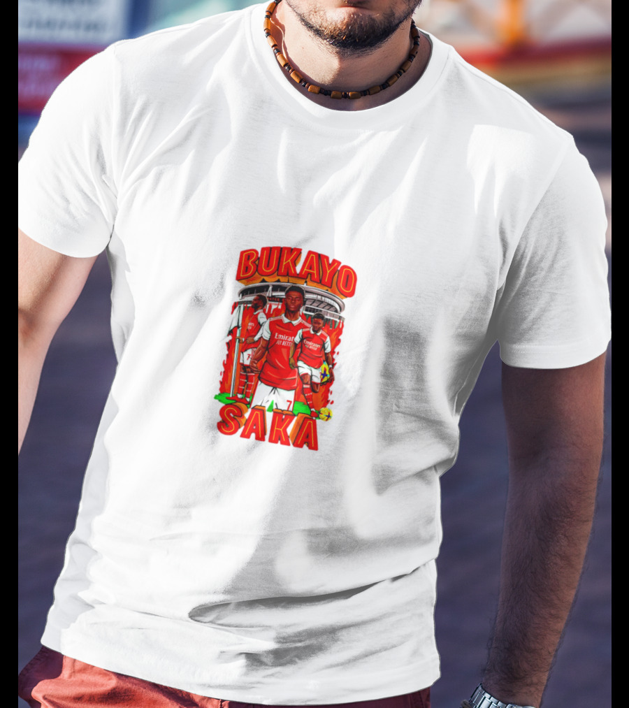 Bukayo Saka Arsenal Fire Stadium Soccer Graphics T-Shirt