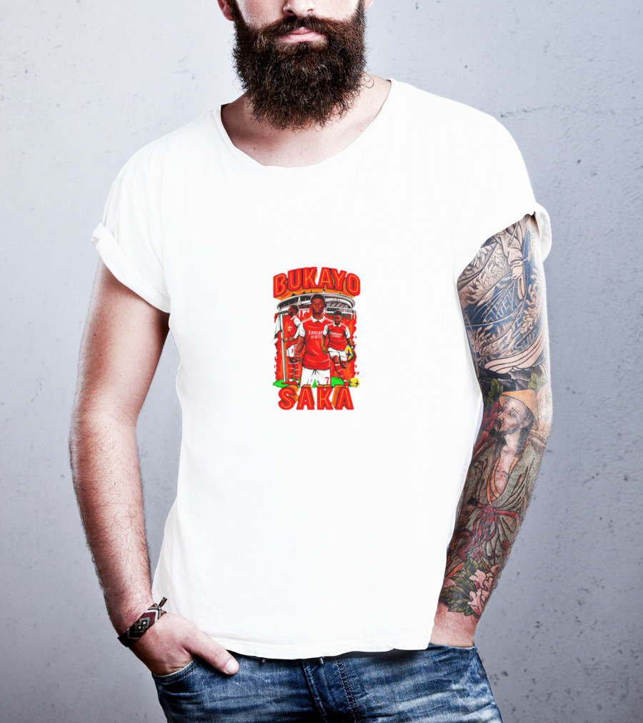 Bukayo Saka Arsenal Fire Stadium Soccer Graphics T-Shirt