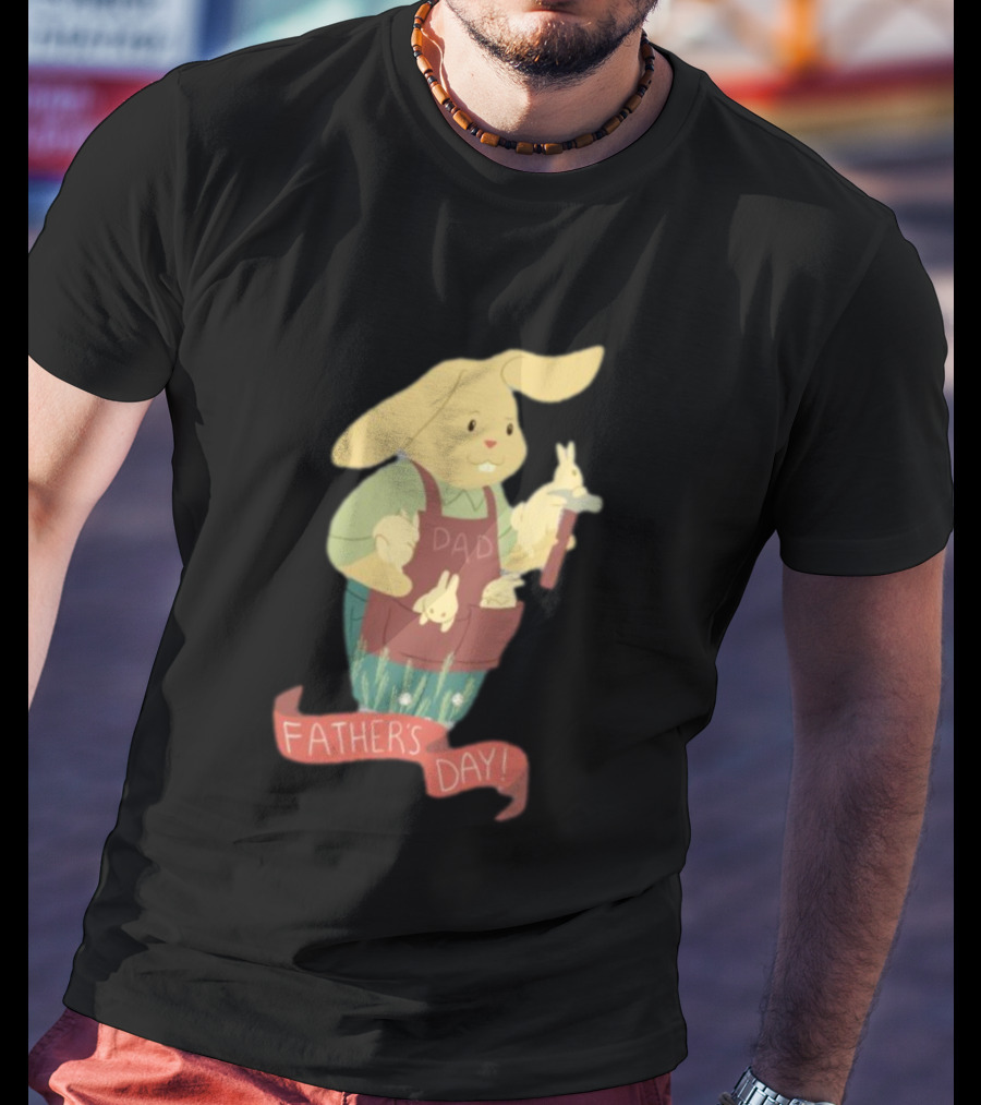 Father’s Day Dad Bunny Holding Bunnies T-Shirt