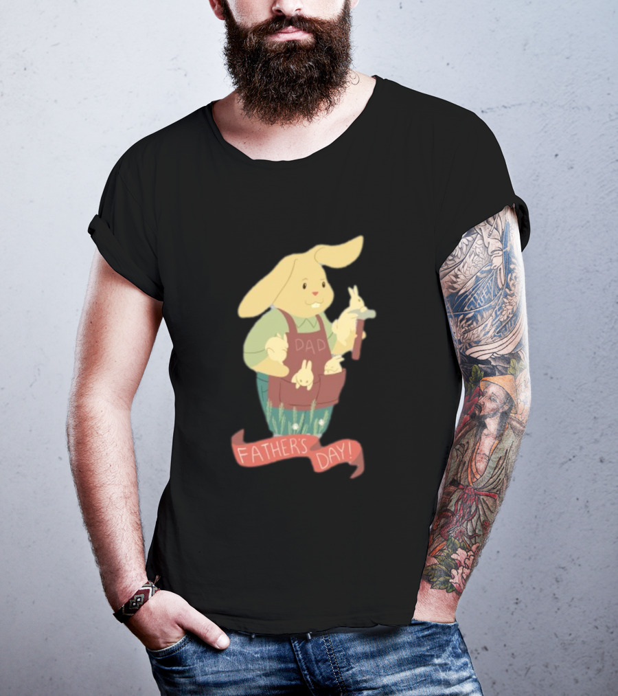 Father’s Day Dad Bunny Holding Bunnies T-Shirt