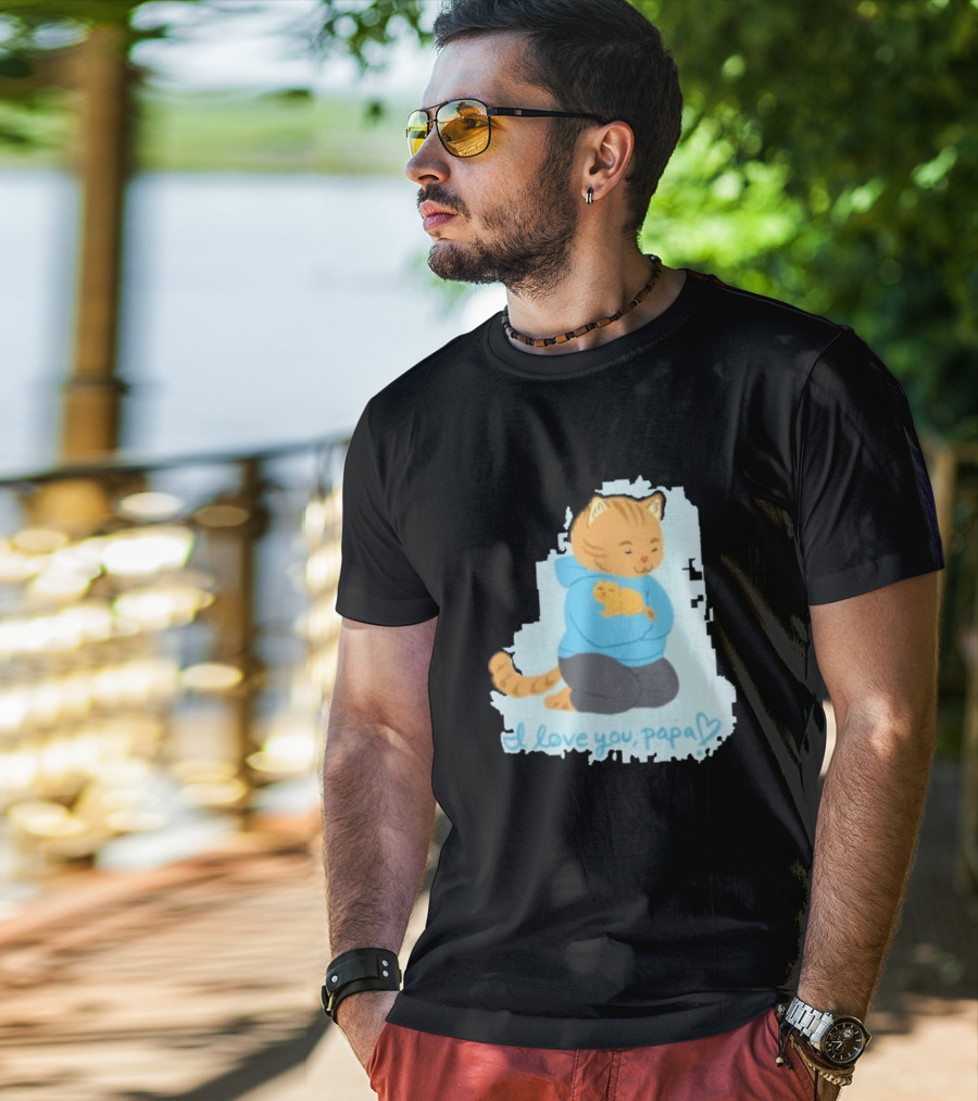 I Love You Papa Cat And Kitten Father's Day T-Shirt