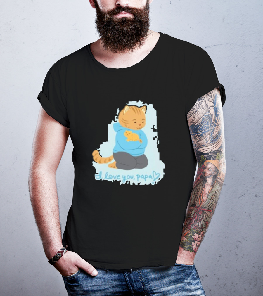 I Love You Papa Cat And Kitten Father's Day T-Shirt