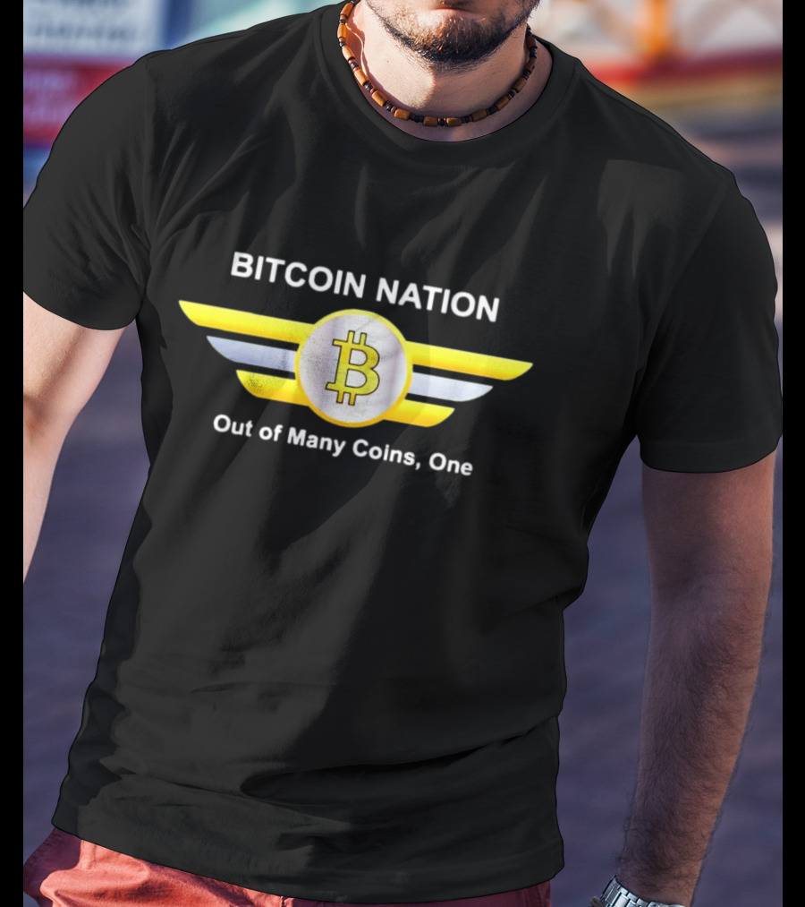 Bitcoin Nation Wings Logo Out Of Many Coins One T-Shirt