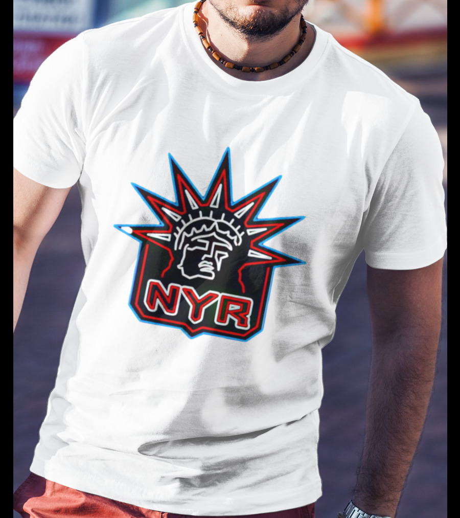 New York Rangers NYR Statue Of Liberty Neon Jersey T-Shirt