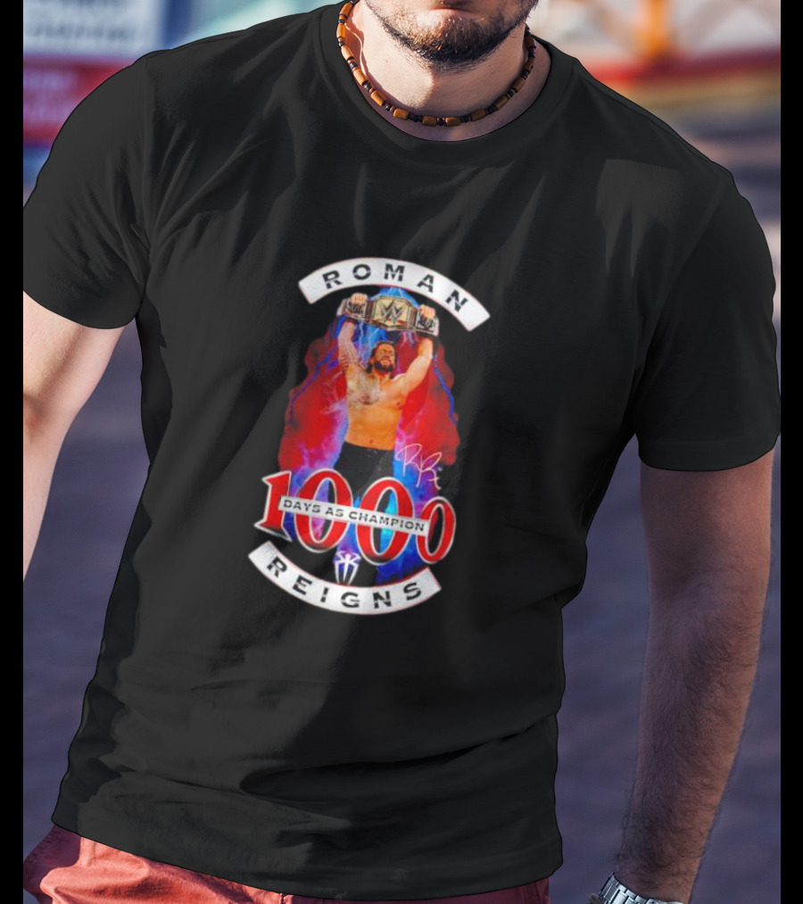 Roman Reigns 1000 Days As Champion Signature WWE Title T-Shirt
