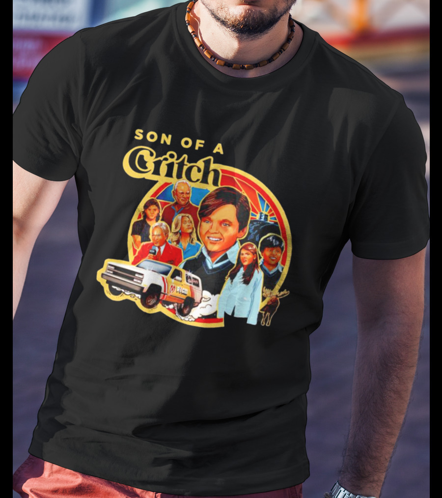 Son Of A Critch Family Adventure With Classic Car And Moose T-Shirt