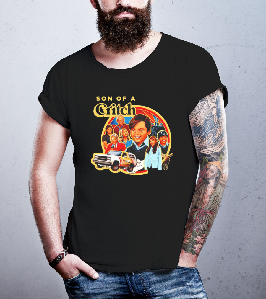 Son Of A Critch Family Adventure With Classic Car And Moose T-Shirt