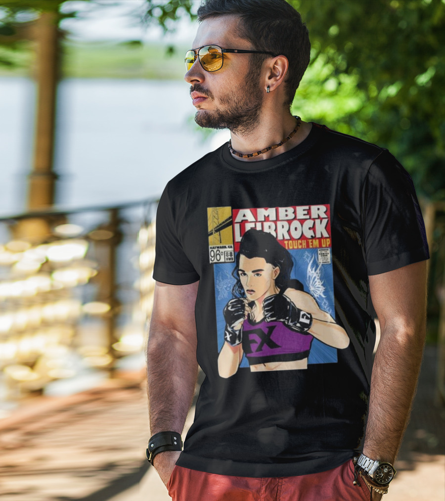 Amber Leibrock Fighter Touch Em Up Comic Style Portrait FX Gloves Hayward CA 96₵ T-Shirt
