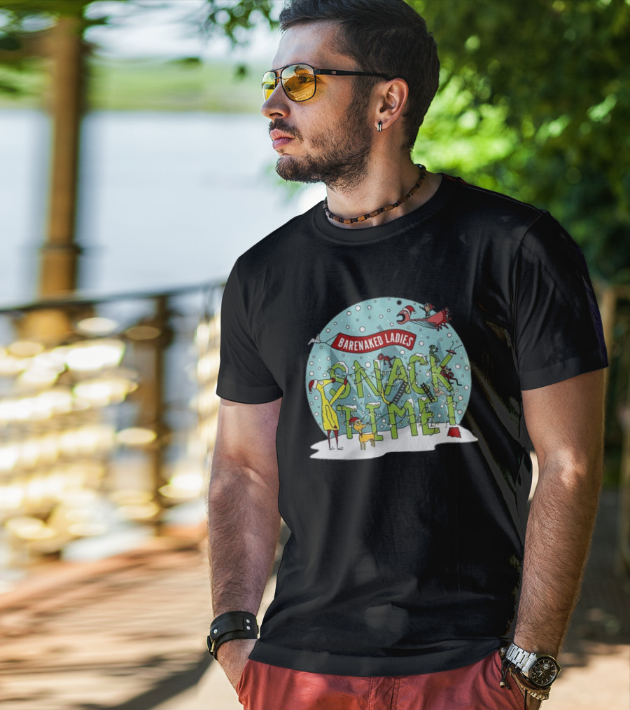 Barenaked Ladies Snacktime Children's Short Sleeve Snowy Cartoon Scene T-Shirt