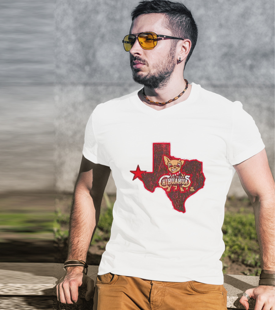 El Paso Chihuahuas Texas Map Star T-Shirt