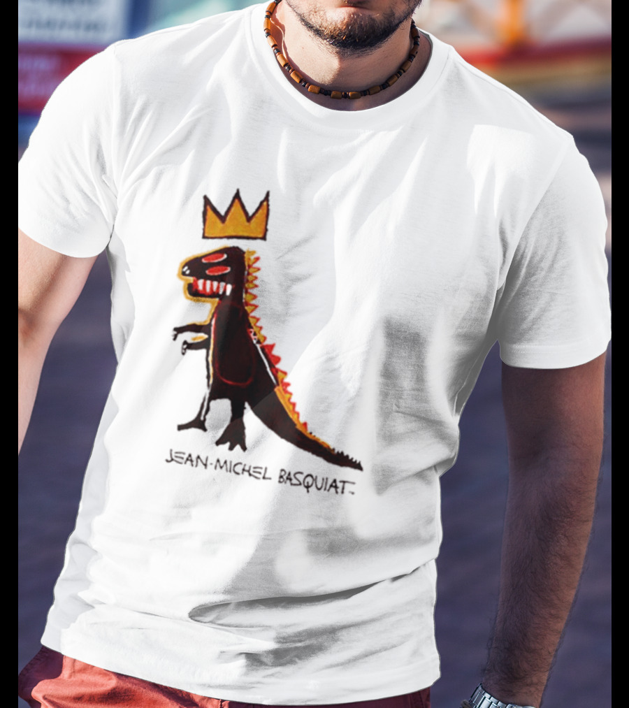 Jean Michel Basquiat Dinosaur Crown Iconic T-Shirt