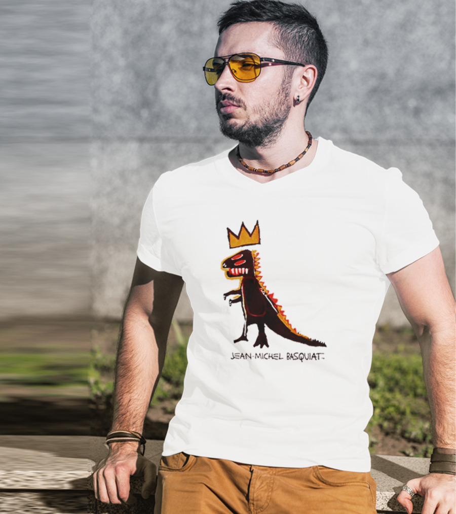 Jean Michel Basquiat Dinosaur Crown Iconic T-Shirt