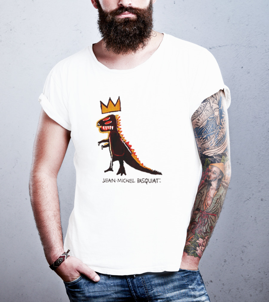 Jean Michel Basquiat Dinosaur Crown Iconic T-Shirt