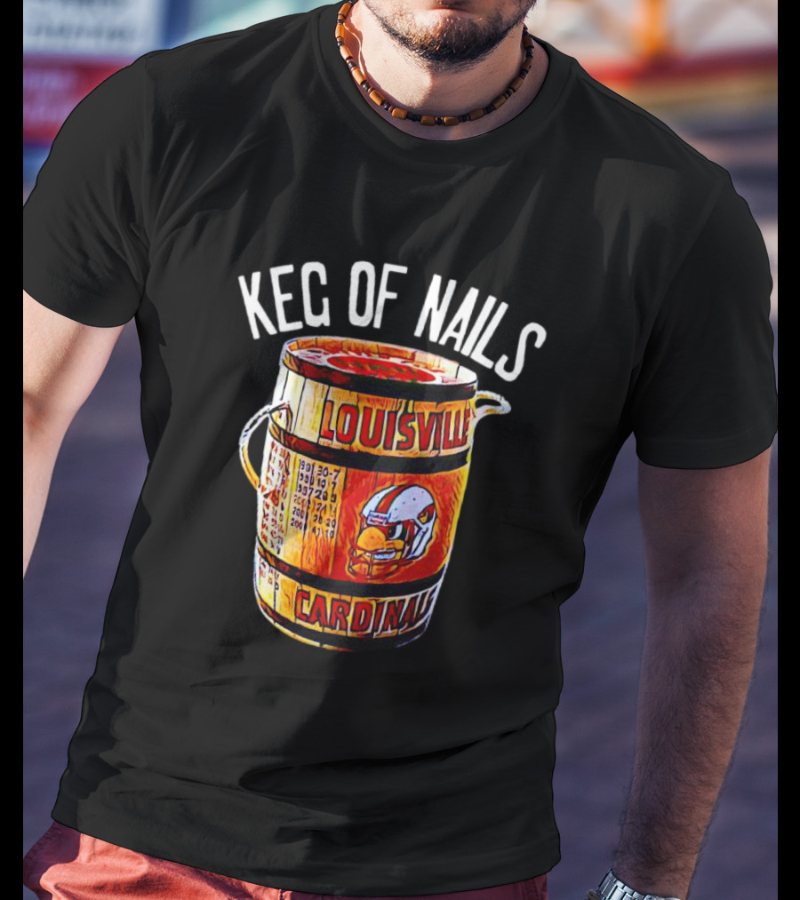 Keg Of Nails Louisville Cardinals Helmet Barrel T-Shirt