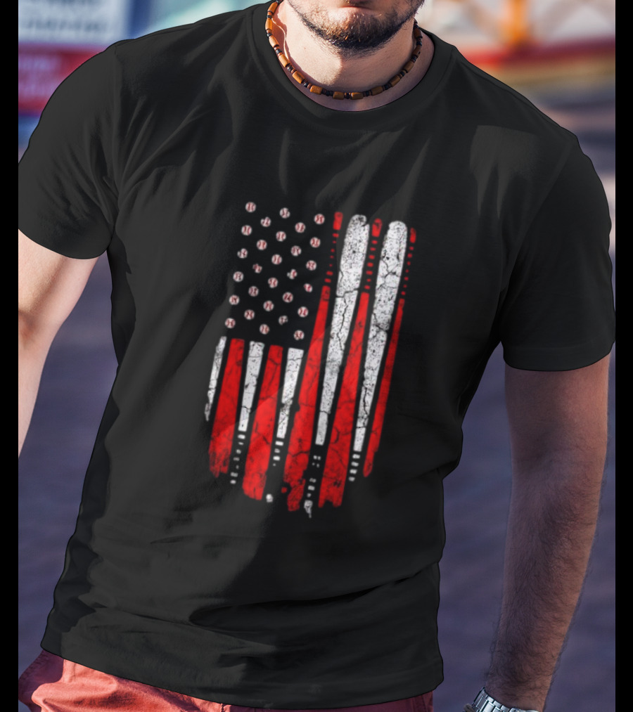 Minnesota Twins American Flag Baseball Bat T-Shirt