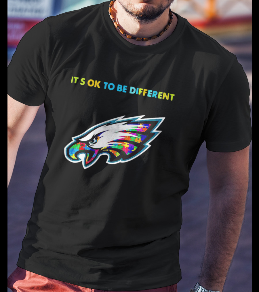 Philadelphia Eagles It's OK To Be Different Autism Awareness T-Shirt