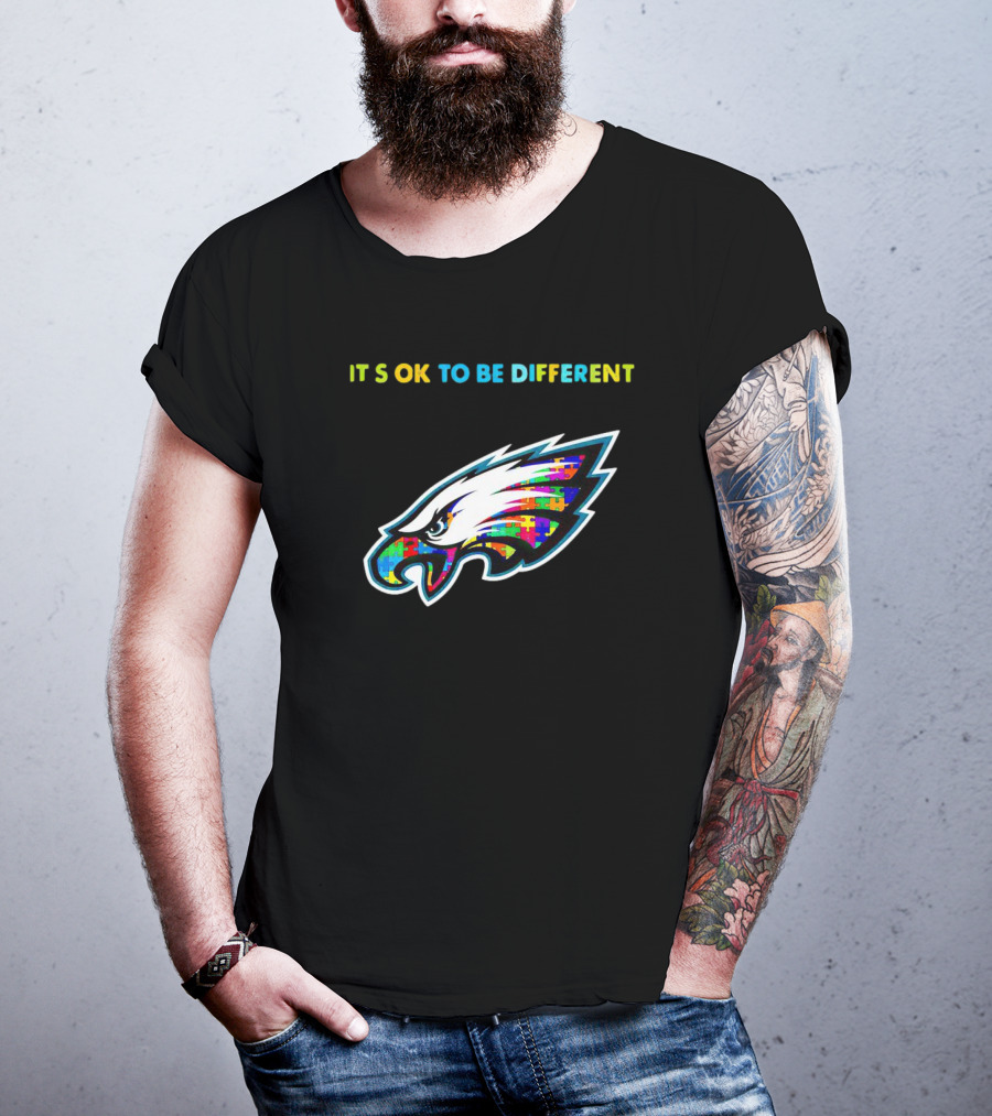 Philadelphia Eagles It's OK To Be Different Autism Awareness T-Shirt