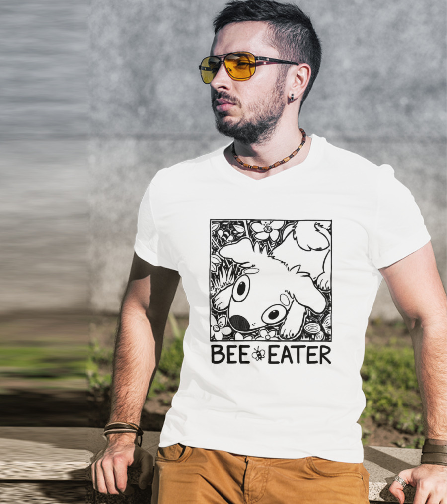 Bee Eater Puppy In Flower Garden T-Shirt