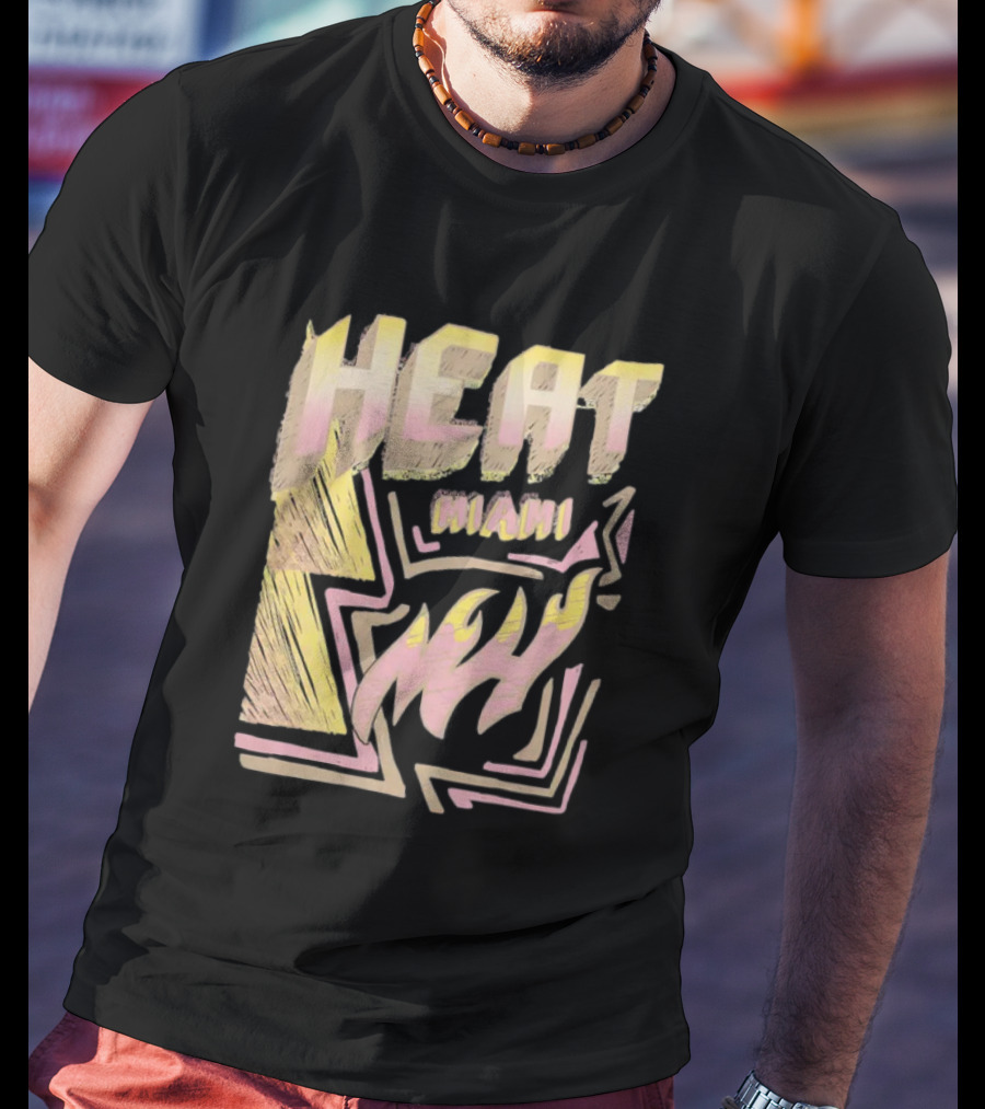 Mitchell And Ness Miami Heat Hardwood Classics Throwback HEAT MIAMI NBA T-Shirt