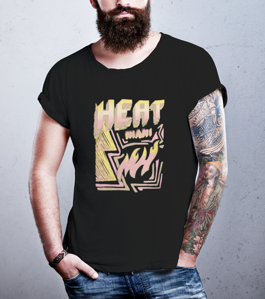 Mitchell And Ness Miami Heat Hardwood Classics Throwback HEAT MIAMI NBA T-Shirt