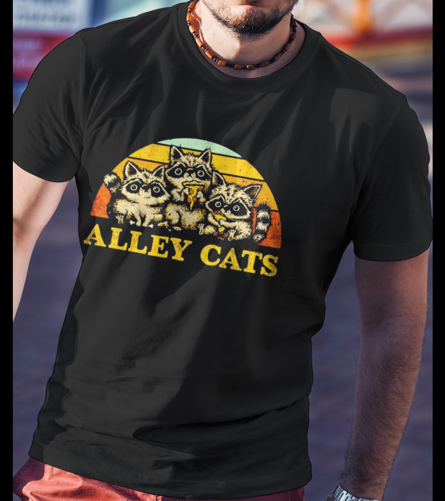 Alley Cats Retro Raccoons T-Shirt