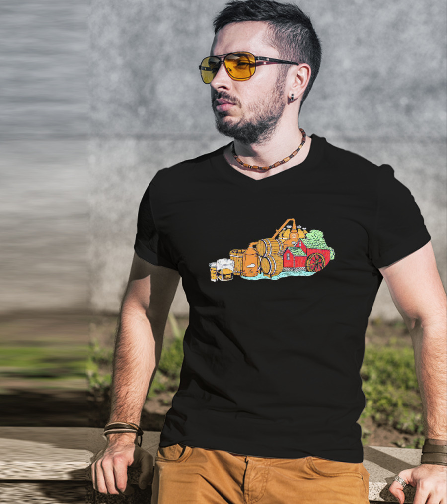 The Kentucky Neat Barrels And Distillery Barn T-Shirt