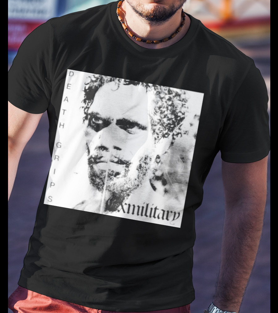 Death Grips Exmilitary Album Cover Image White Letters And Portrait T-Shirt
