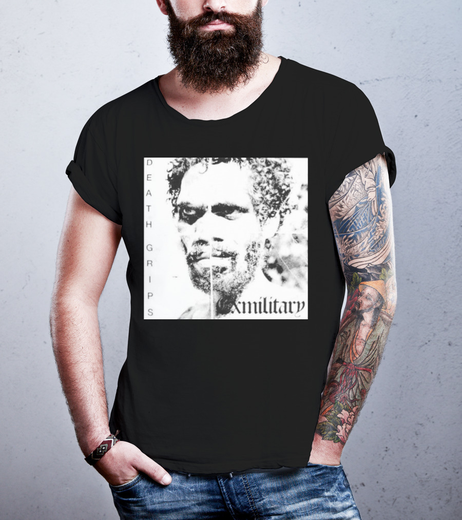 Death Grips Exmilitary Album Cover Image White Letters And Portrait T-Shirt