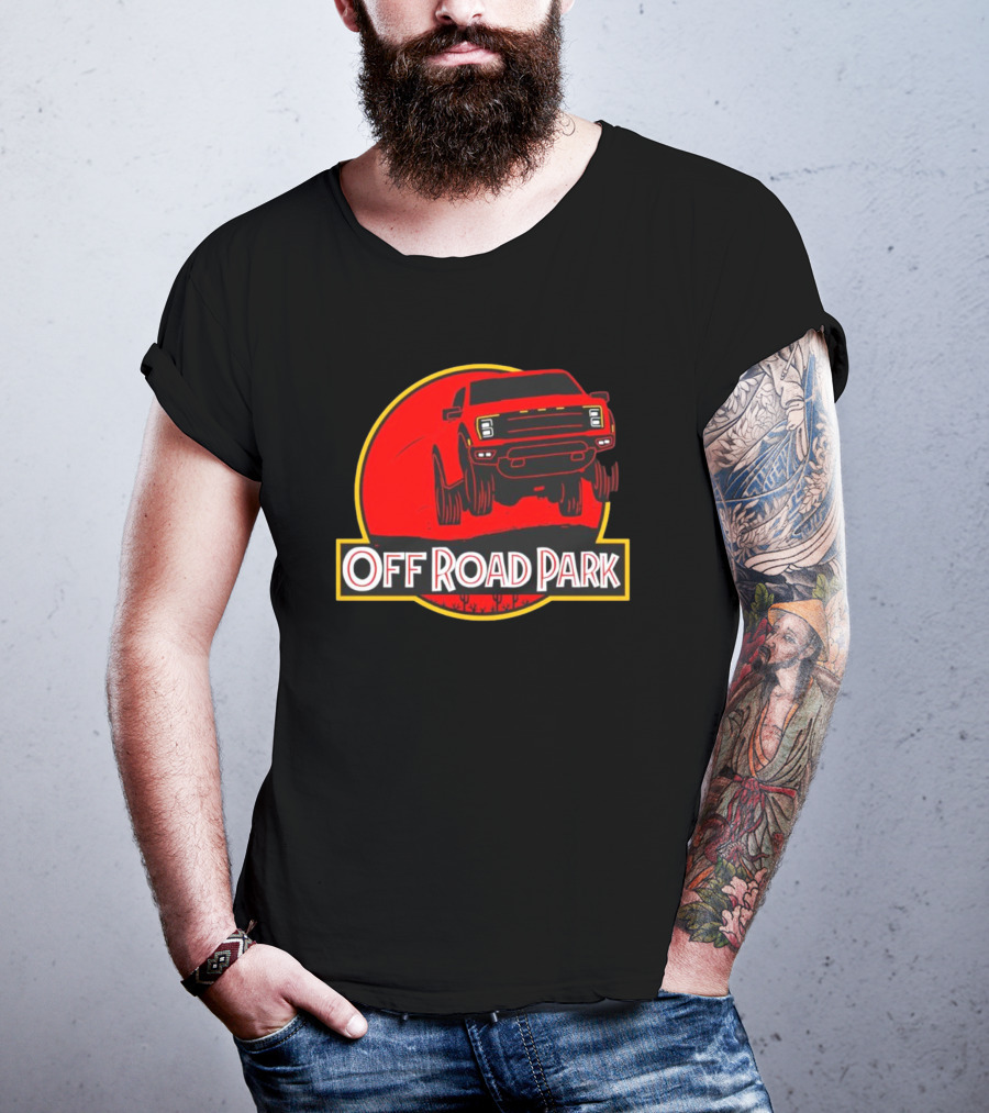 Off Road Park Off-Roading Adventure Red Truck Circle T-Shirt