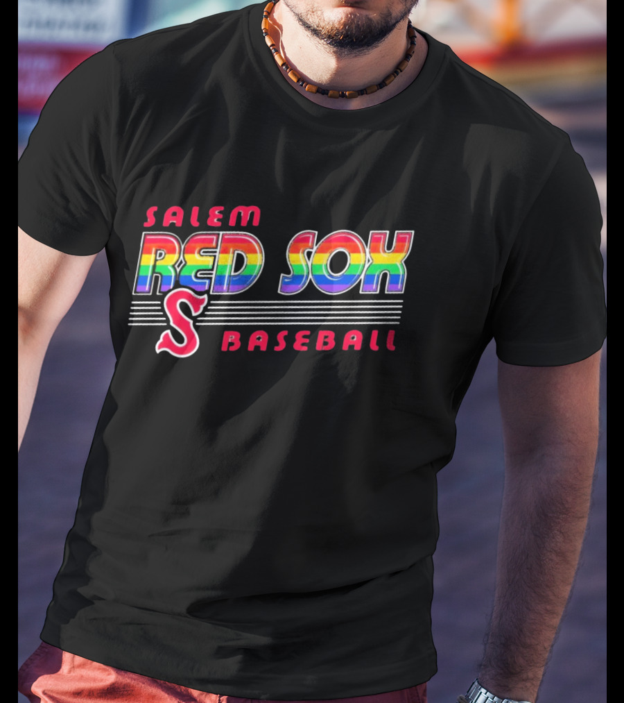 Salem Red Sox Baseball Pride Rainbow T-Shirt