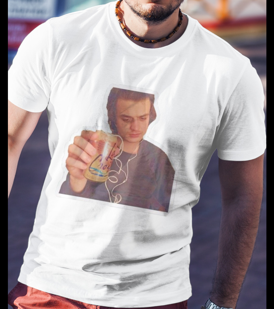 Joe Keery Drinking La Croix With Headphones T-Shirt
