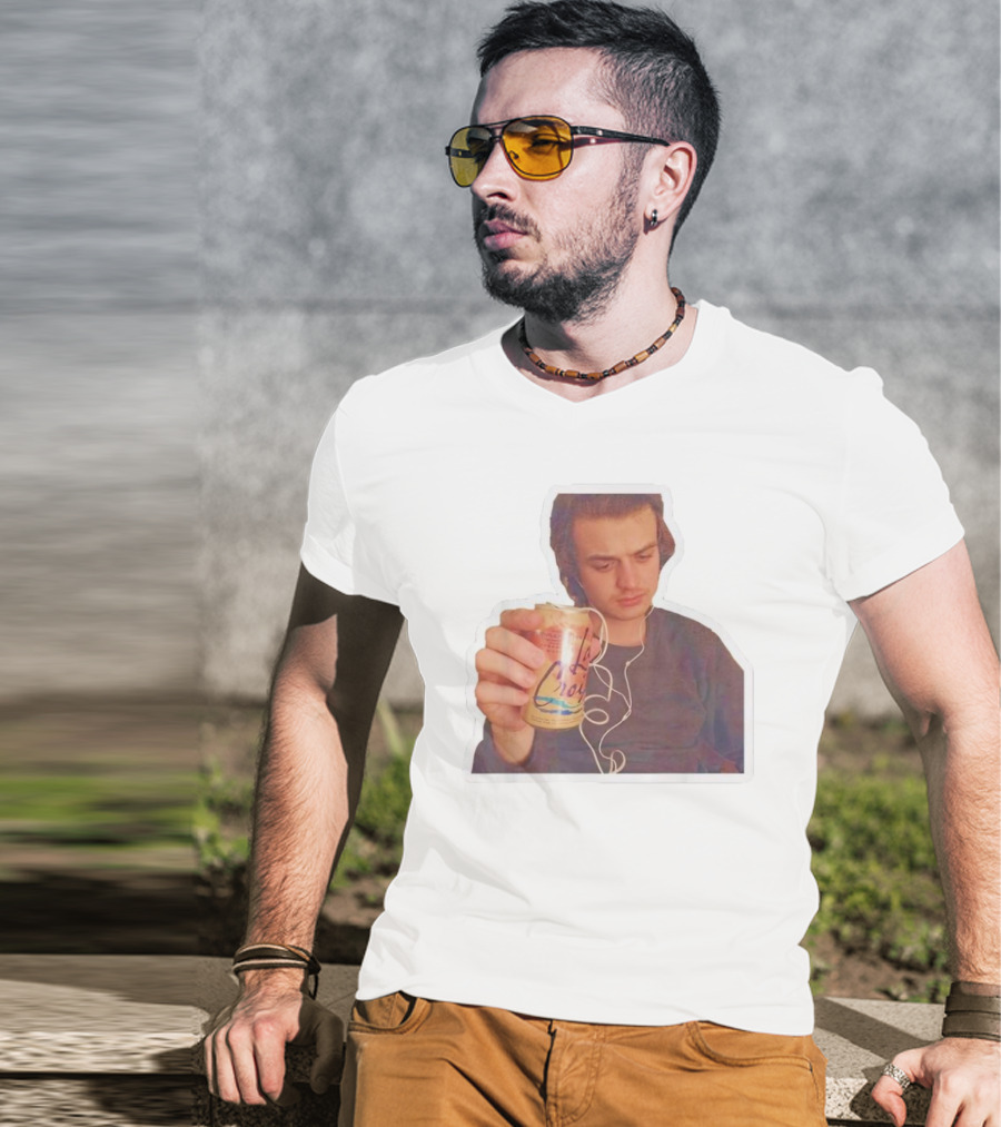 Joe Keery Drinking La Croix With Headphones T-Shirt