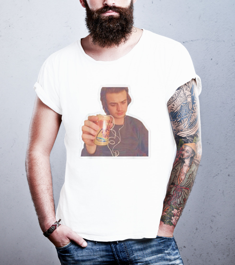 Joe Keery Drinking La Croix With Headphones T-Shirt
