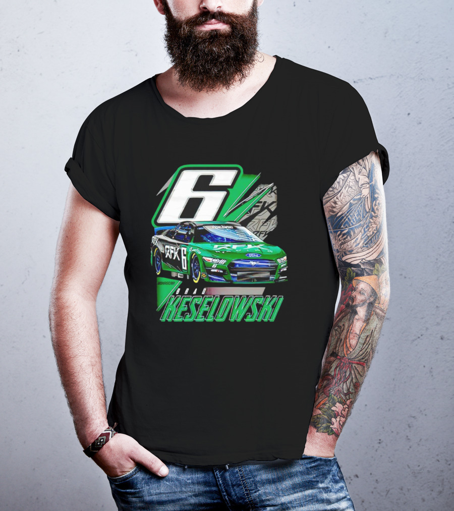 Brad Keselowski Number 6 RFK Racing Green Car T-Shirt
