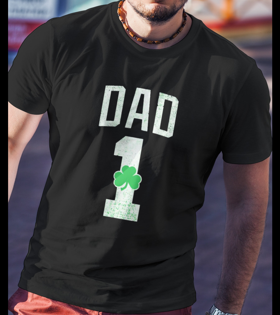 1 Dad Irish Shamrock T-Shirt