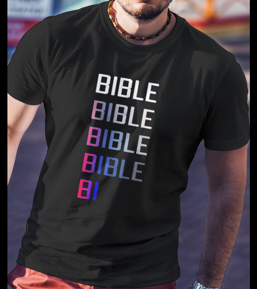 Bible Pride Gradient Multicolor Text Stacked T-Shirt