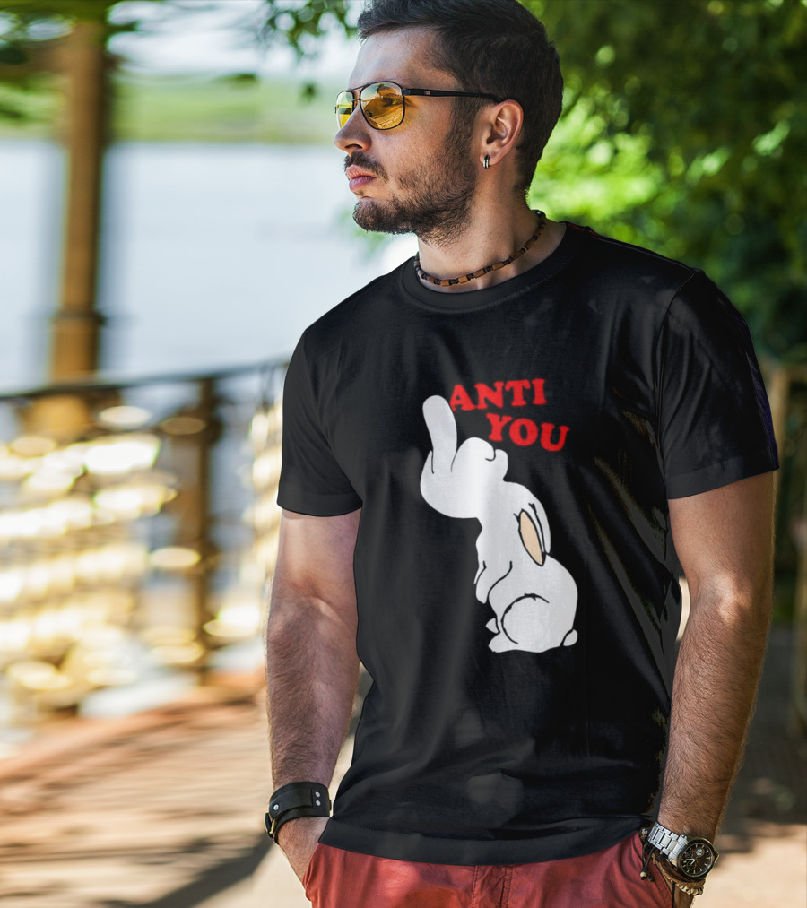 Bunny Anti You Middle Finger Gesture T-Shirt