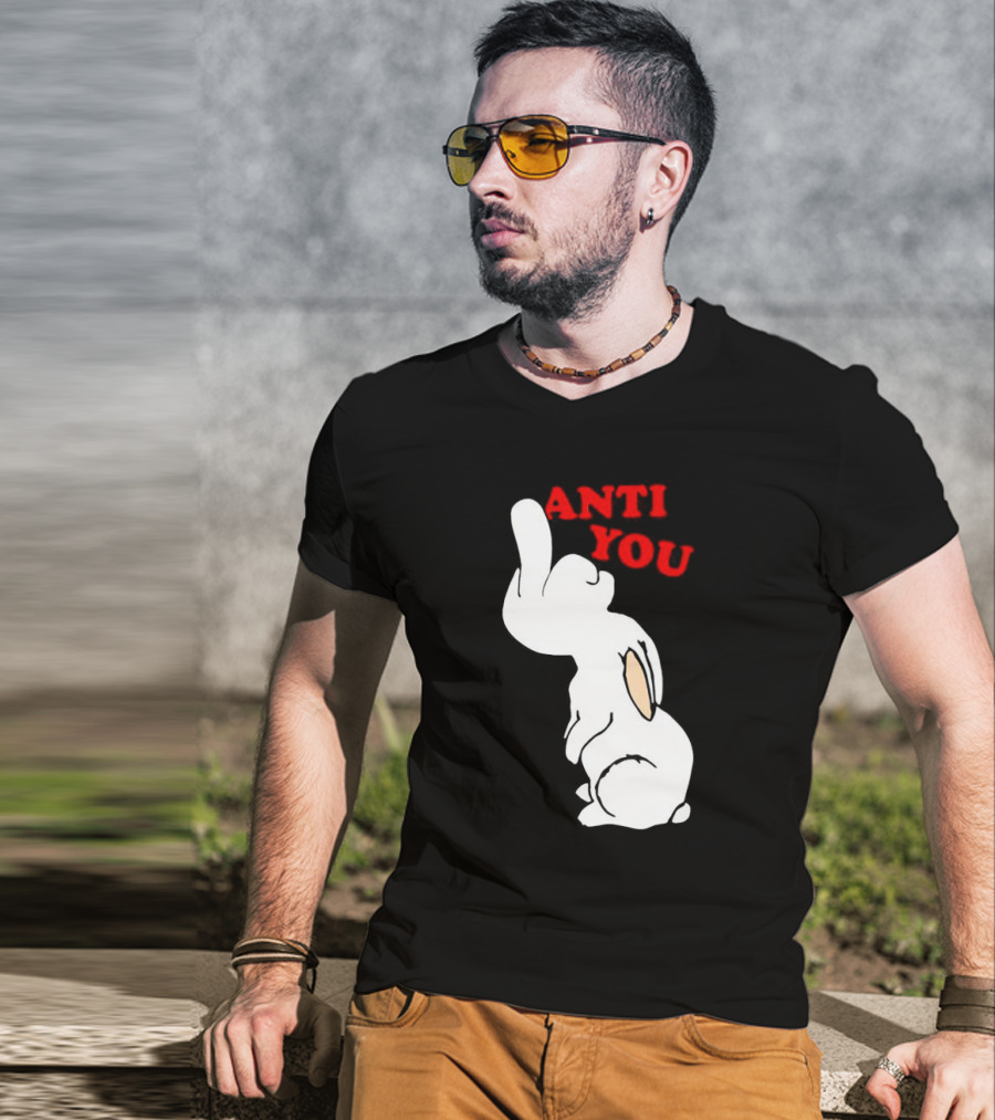 Bunny Anti You Middle Finger Gesture T-Shirt