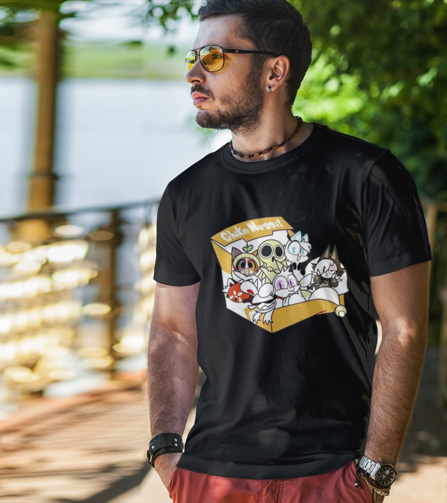 Chikn Nuggit Box Characters Packed In Cute Cartoon T-Shirt
