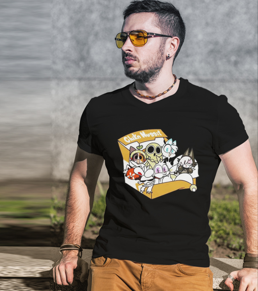 Chikn Nuggit Box Characters Packed In Cute Cartoon T-Shirt