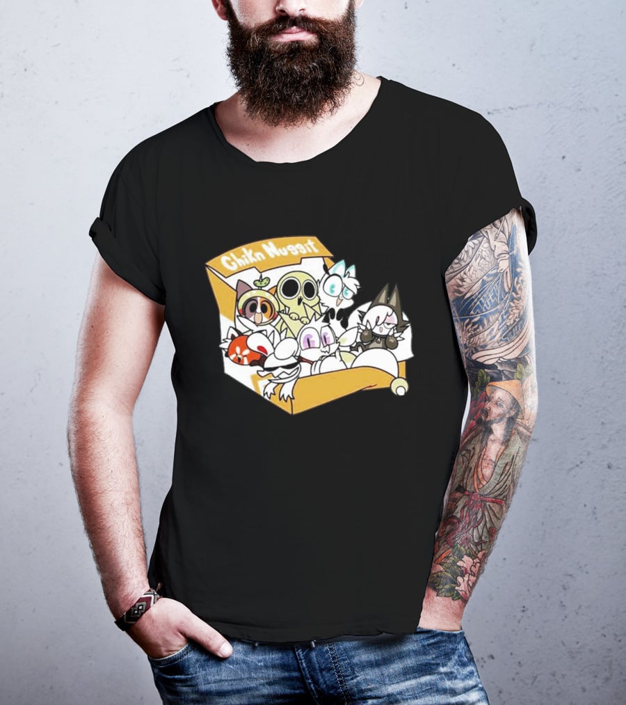 Chikn Nuggit Box Characters Packed In Cute Cartoon T-Shirt