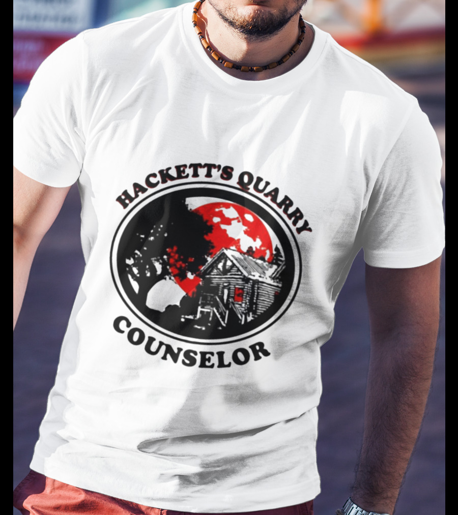 Hackett's Quarry Counselor Cabin Red Moon Forest T-Shirt