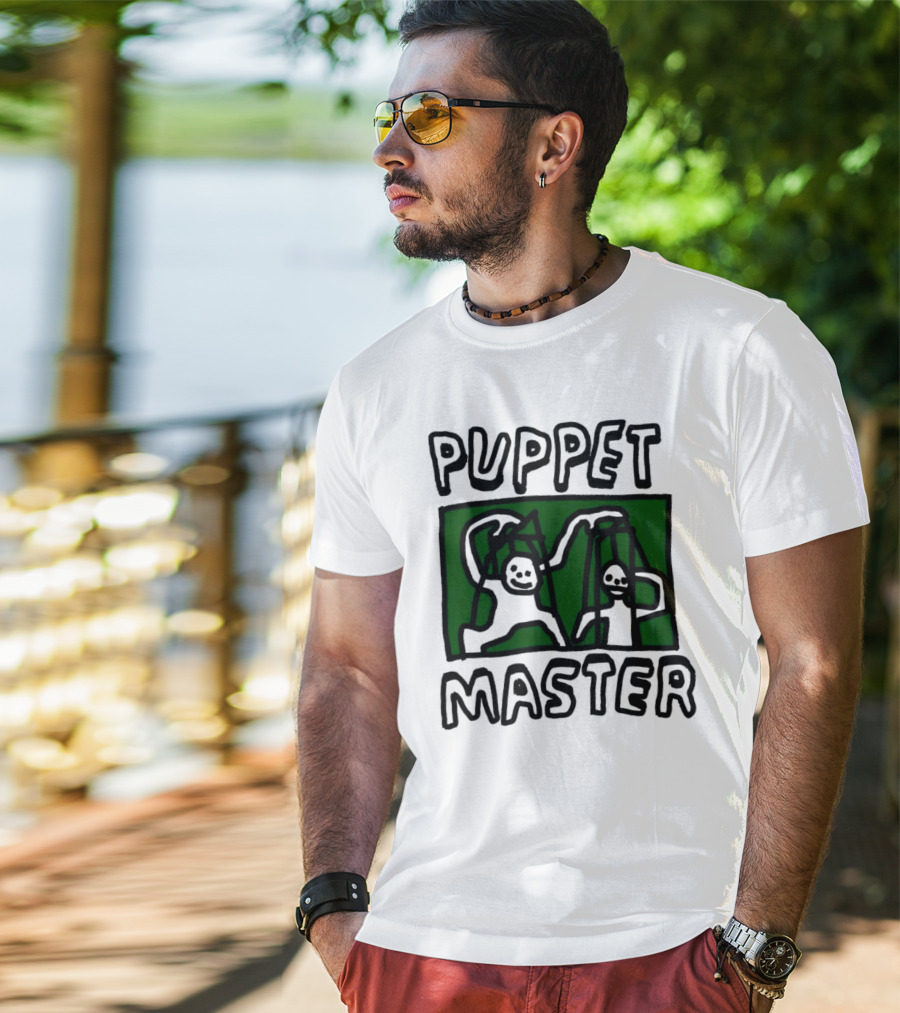 Puppet Master Playful Figures In Green Background T-Shirt