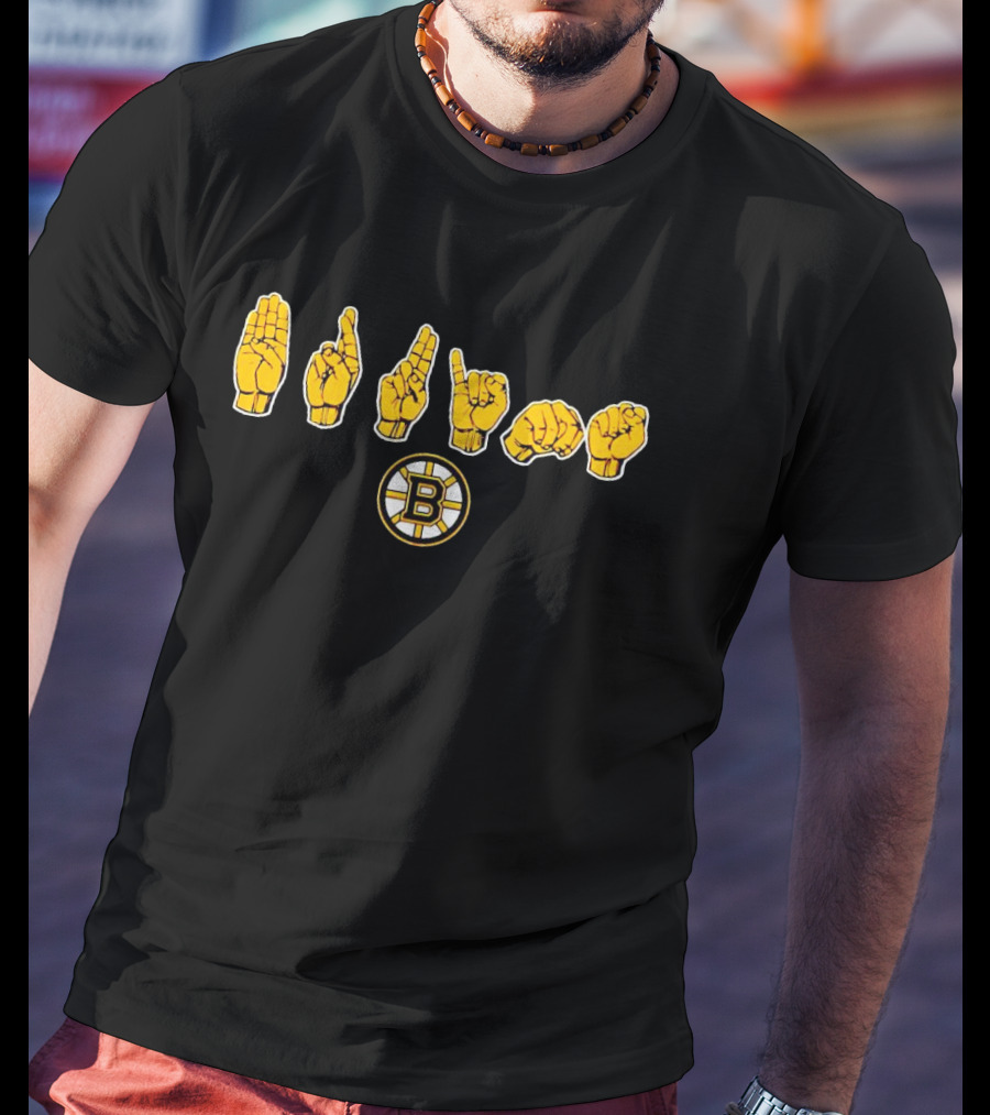 Boston Bruins ASL With Team T-Shirt