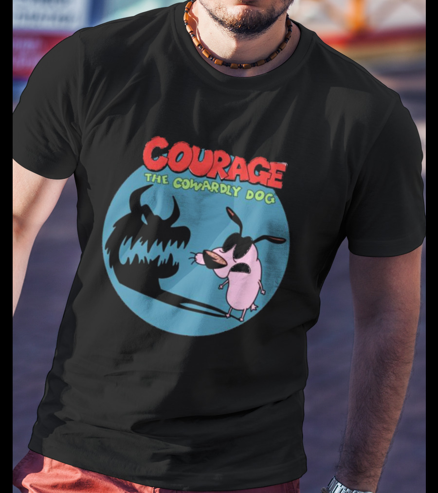 Courage The Cowardly Dog Shadow Monster Confrontation T-Shirt